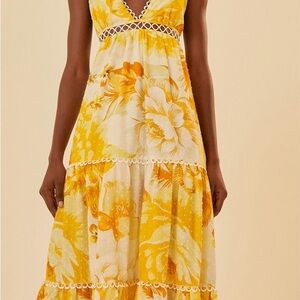 FARM Rio Brazil - NWT Chita azulejo yellow dress - Size M